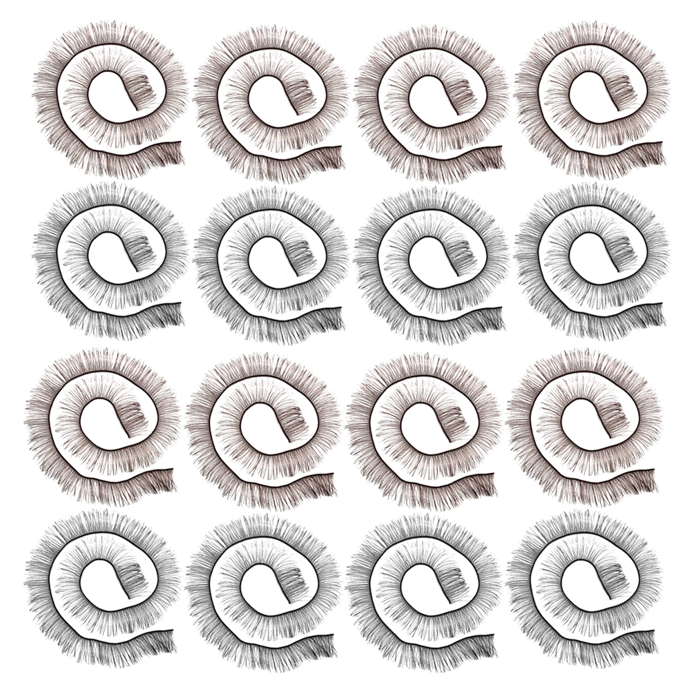 20PCS Manual DIY Doll Eyelash Handmade Doll Eyelashes Realistic Fake Eyelashes Doll Accessories for DIY Doll Making (Black 10PCS+Brown 10PCS))