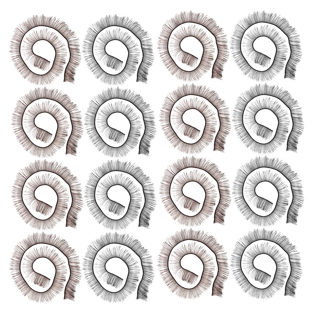 20PCS Manual DIY Doll Eyelash Handmade Doll Eyelashes Realistic Fake Eyelashes Doll Accessories for DIY Doll Making (Black 10PCS+Brown 10PCS))