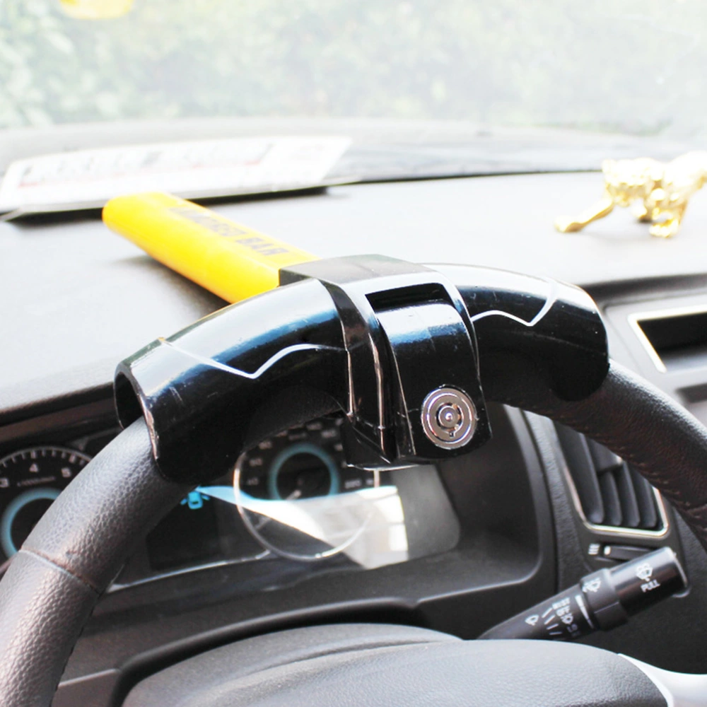 1Pc Durable Car Steering Wheel Lock T Shape High Safety Anti-Theft Lock for Car SUV Truck Yellow