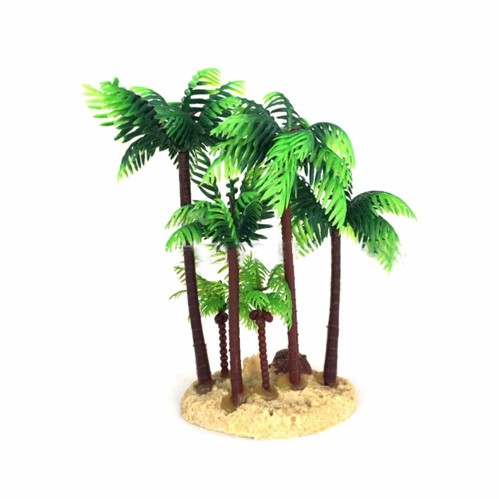 14cm Plastic Coconut Palm Tree Miniature Plant Bonsai Craft Micro Landscape DIY Decor