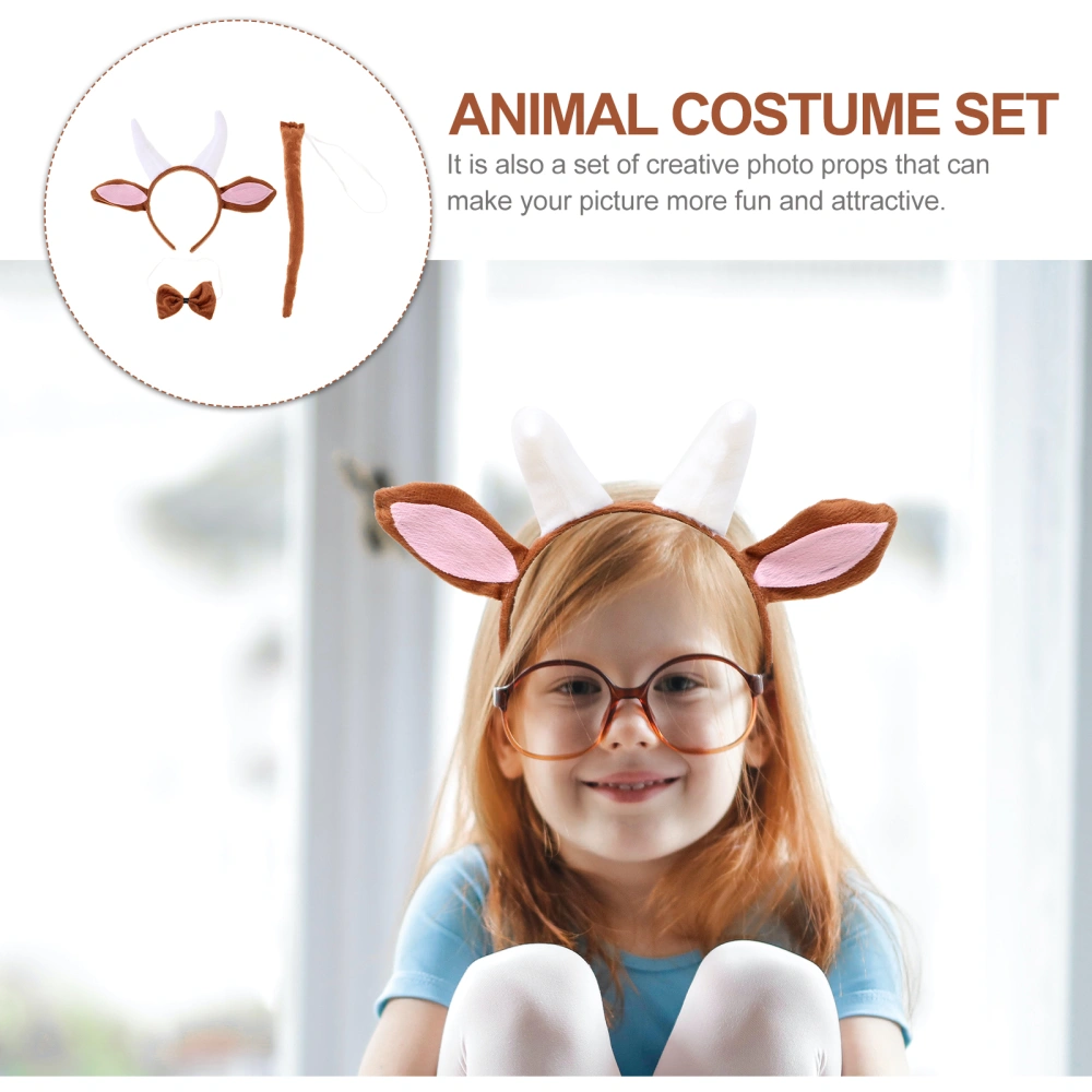 1 Set of Animal Costume Set Tail Hair Band Gloves Bow Tie Animal Costume Kit