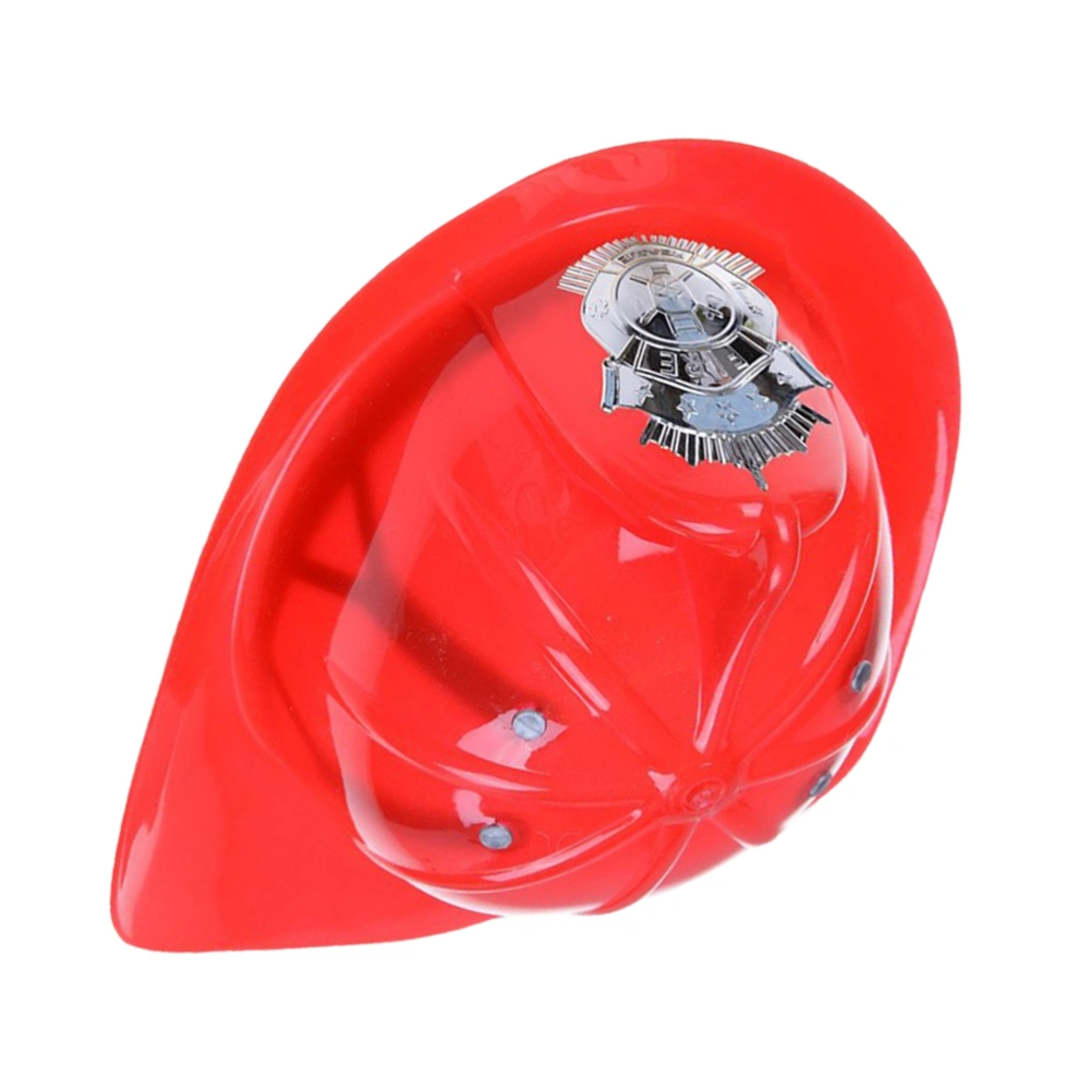 1PC Kids Fire Safety Hat Toy Plastic Role Play Safety Helmet Toy Cosplay Performance Props Plastic Environmental Clothing Accessories for Kids Playing Red