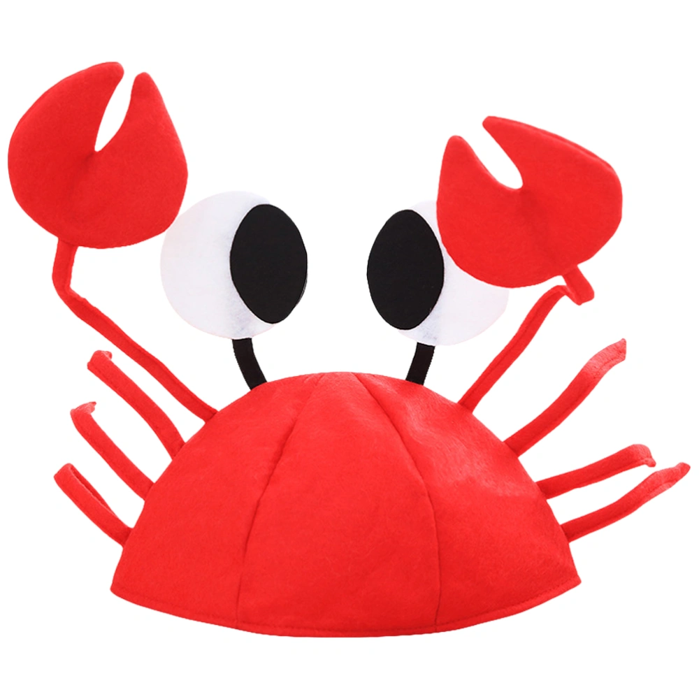 Red Crab Hat Adjustable Crab Hat Costume Fancy Party Crab Hat Dress-up Crab Hat for Kids