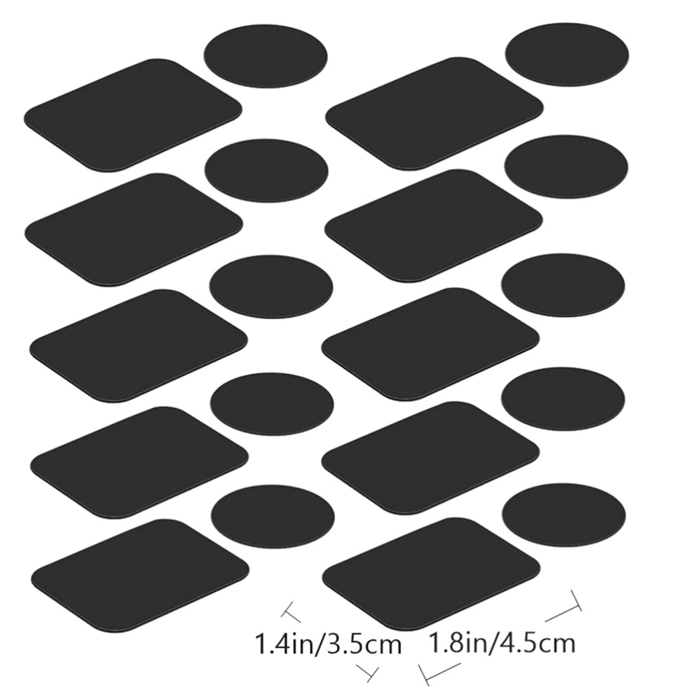 1 Set 20Pcs Mount Metal Plates for Cell Phone Magnet Holder Magnetic Car Mount (Black)