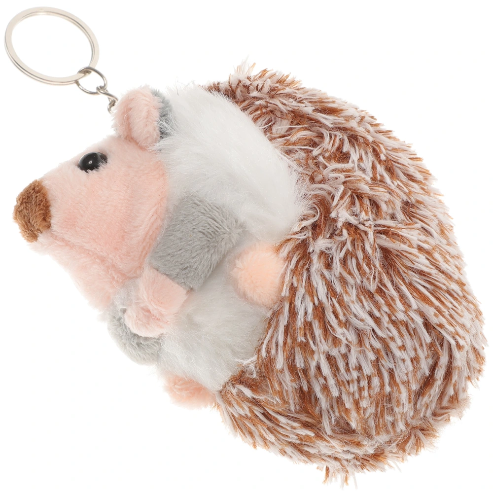 Grey Hedgehog Keychains Gift Plush Key Holder Adorable Pendant Lovely Key Rings Craft Ornaments