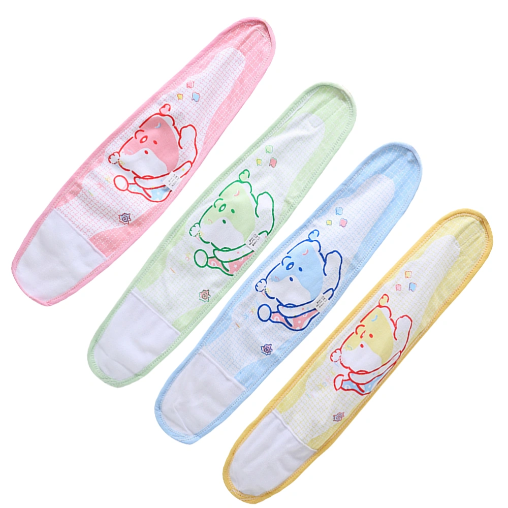 4pcs Cartoon Navel Band Adjustable Newborn Bellyband Belly Band Baby Infant Umbilical Belt Navel Protection Belt (Mixed Color)