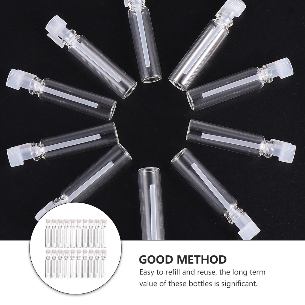 50pcs 1ml Perfume Sample Bottles Mini Glass Empty Fragrance Bottle for Travel