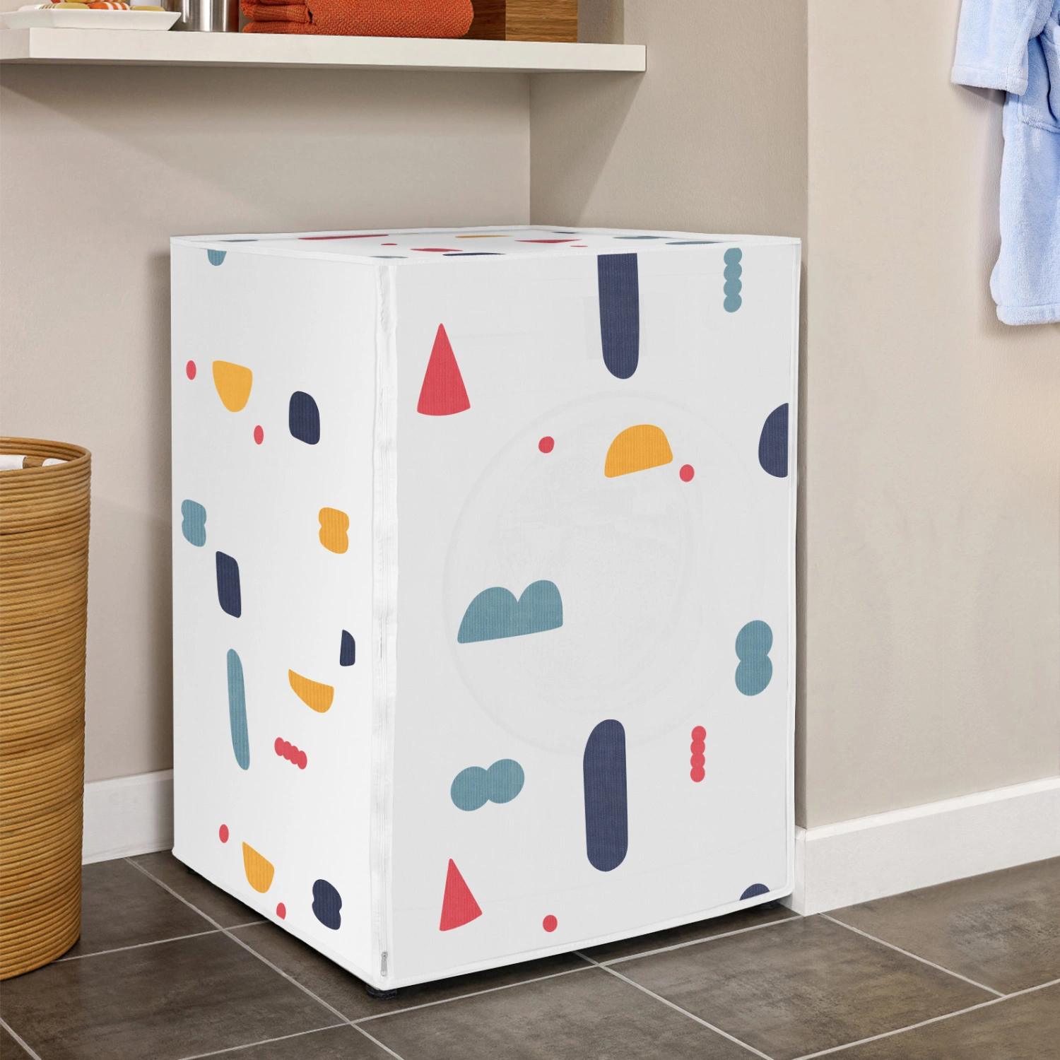 VOSAREA Wash Machine Cover Full Covered Washer/Dryer Cover Waterproof Dustproof Washing Machine Cover for Home Laundry