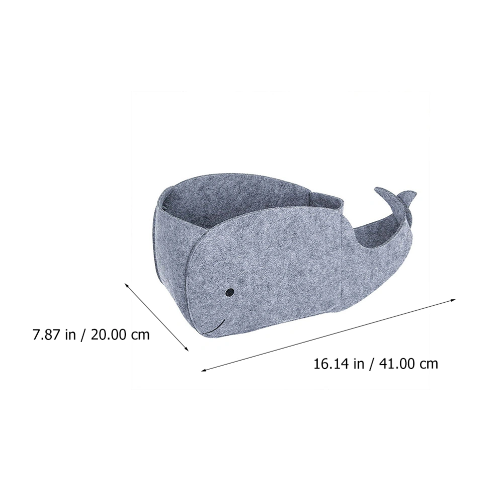 1 Pc Home Children Toys Container Felt Whale Shape Sundries Storage Basket