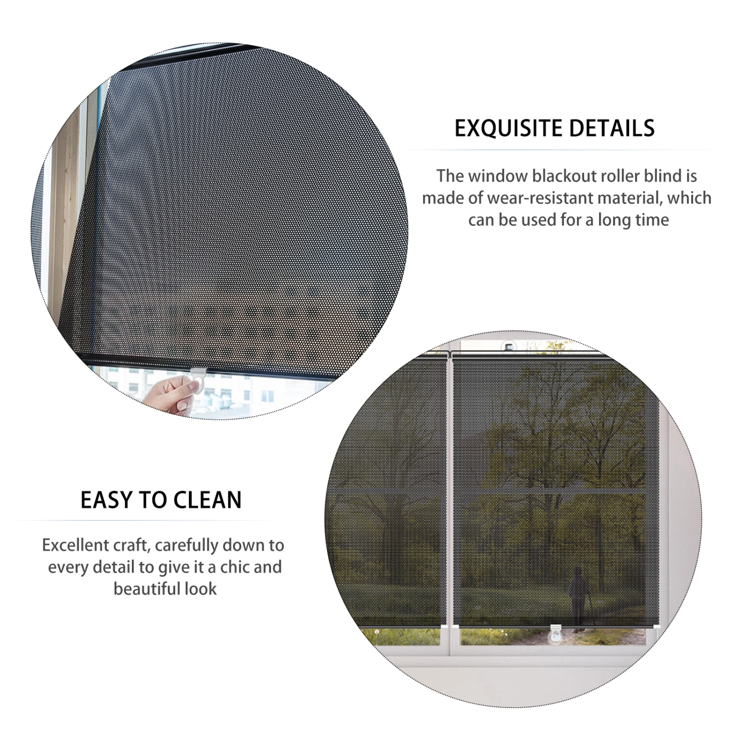 Retractable Balcony Sun Shade Suction Cup Roller Blind Blackout Curtain Home Use Window Curtain