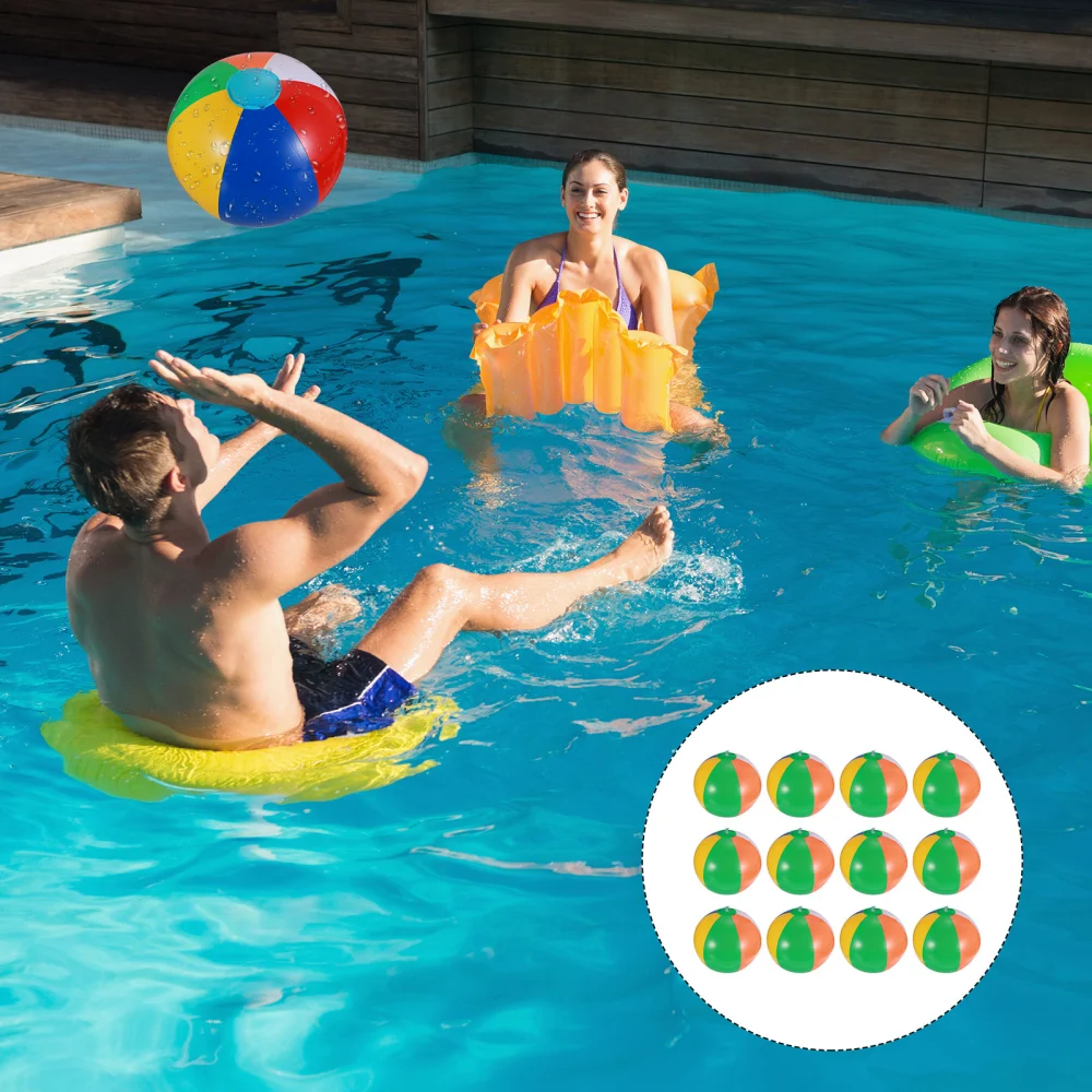 12 Pcs Inflatable Beach Balls Pool Balls Water Toy Summer Pool Toys For Kids