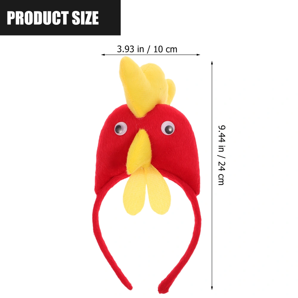 Children Headband Red Rooster Hairband Hair Adult Halloween Headpiece Hair Accessories for Masquerade Party Costume Performance