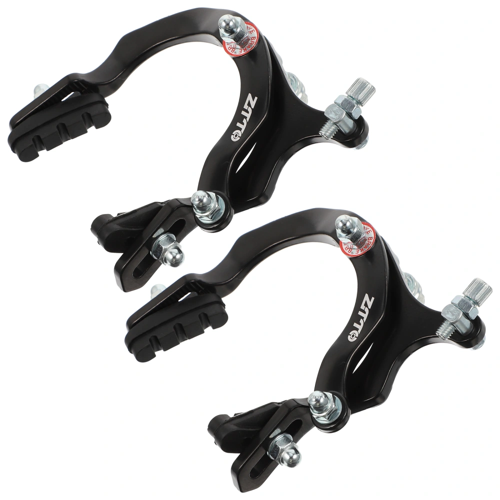 1 Pair Road Cycling Side Pull Brake Caliper C Brake Shoes Caliper Long Arm Caliper C Clip (Black)