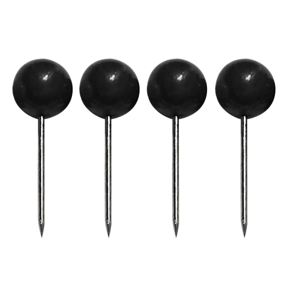 300 Pcs Black Map Tacks Push Plastic Round Pearl Head with Steel Point for Corkboard Bulletin Board and Fabric