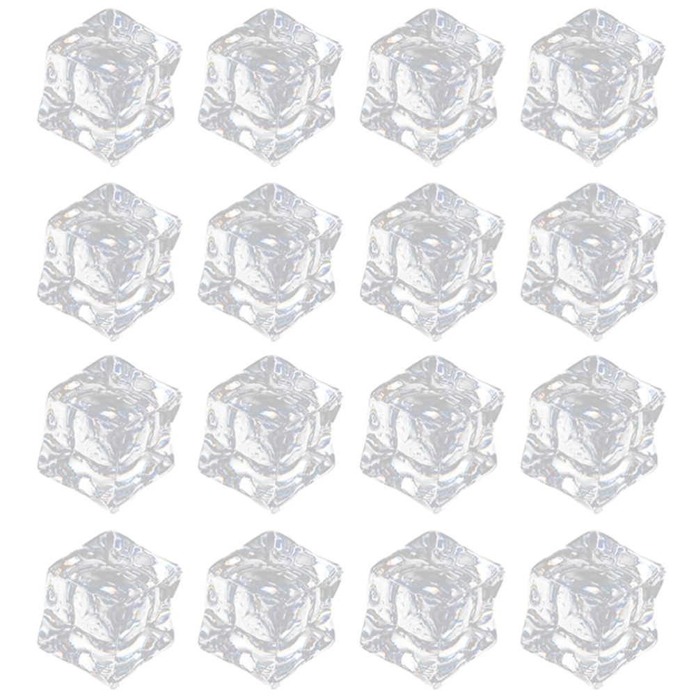 200pcs Fake Ice Cubes Clear Acrylic Ice Cubes Reusable Fake Ice Photography Props