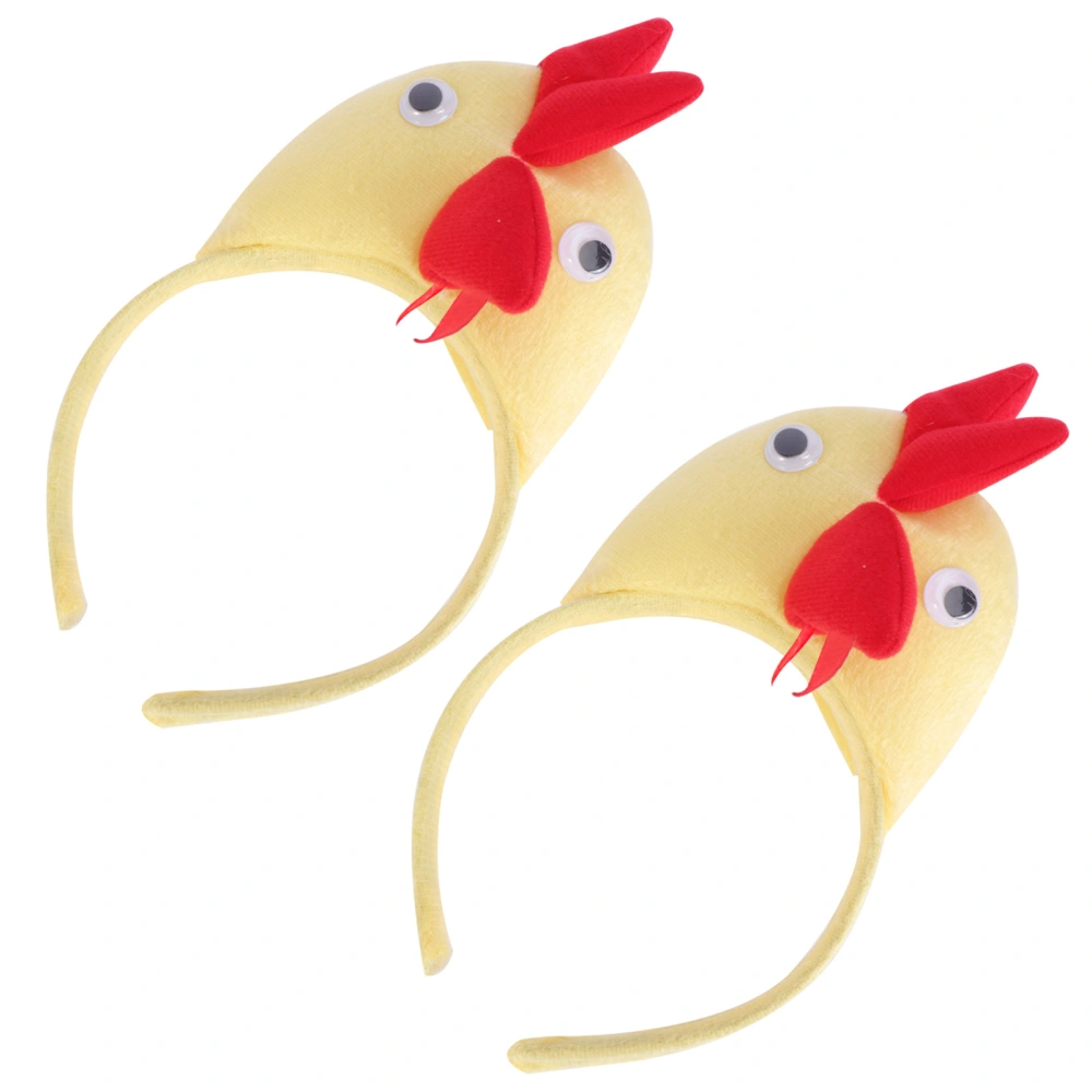 2Pcs Masquerade Chicken Hair Performance Headdress Party Hair Decor Yellow