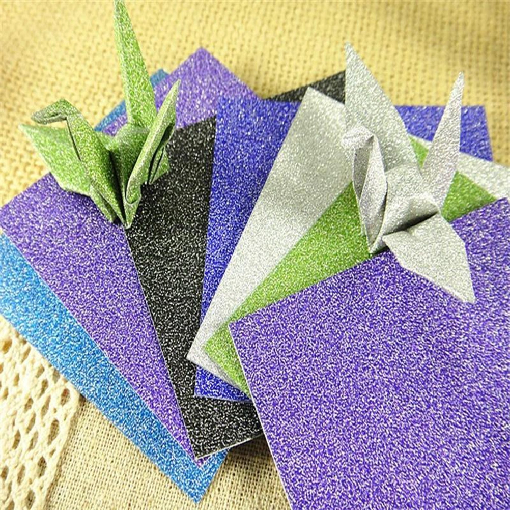 12 Sheets Glitter Origami Paper Square Sheets Vivid Colors for Arts and Crafts Projects