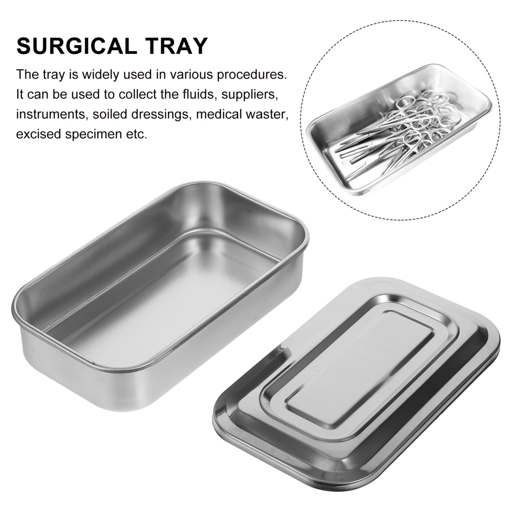 8 Inch Stainless Steel Medical Sterilizer Box Instrument Tray with Lid