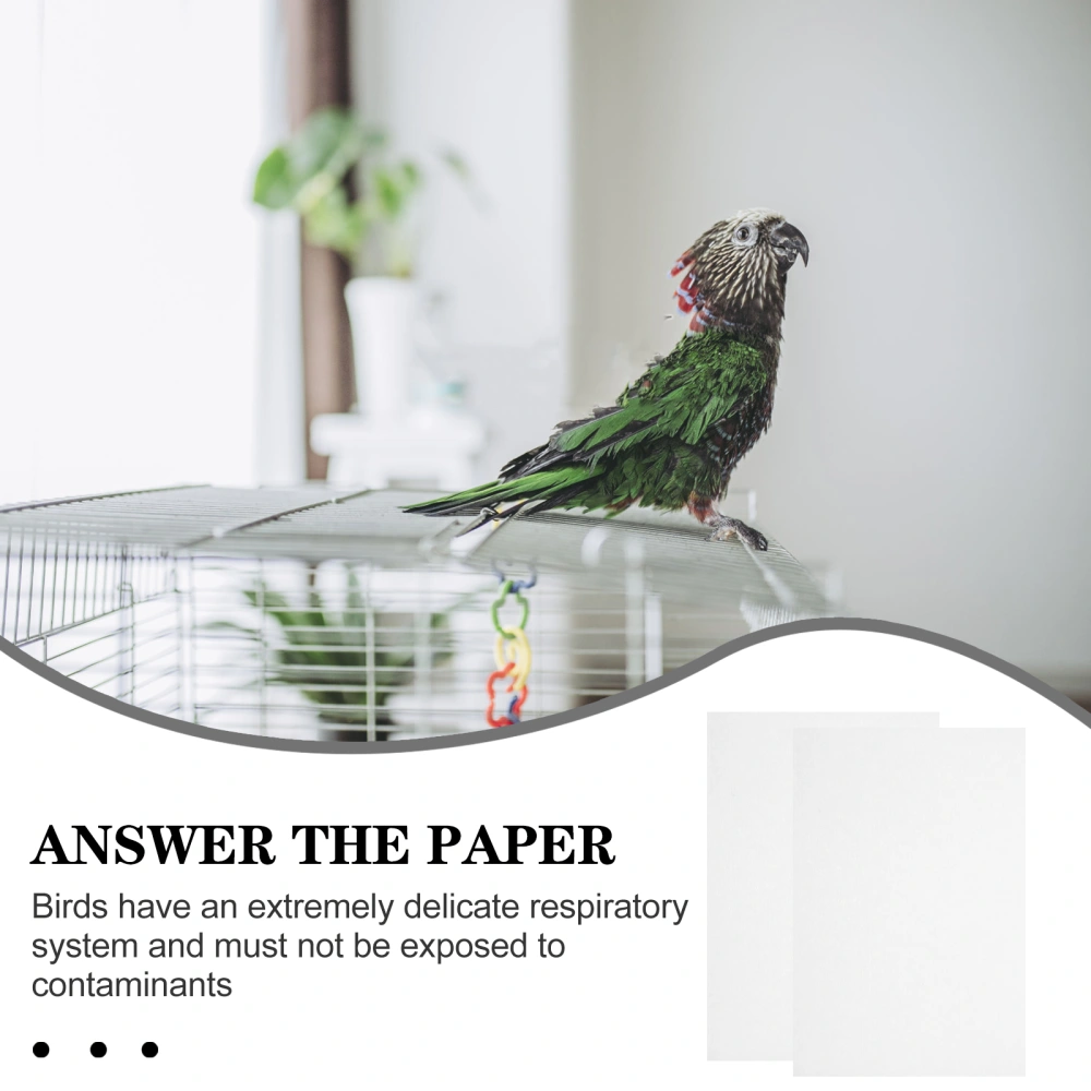 100Pcs Disposable Bird Cage Liners Paper Absorbent Parrot Cage Cushions Bird Cage Liner Papers