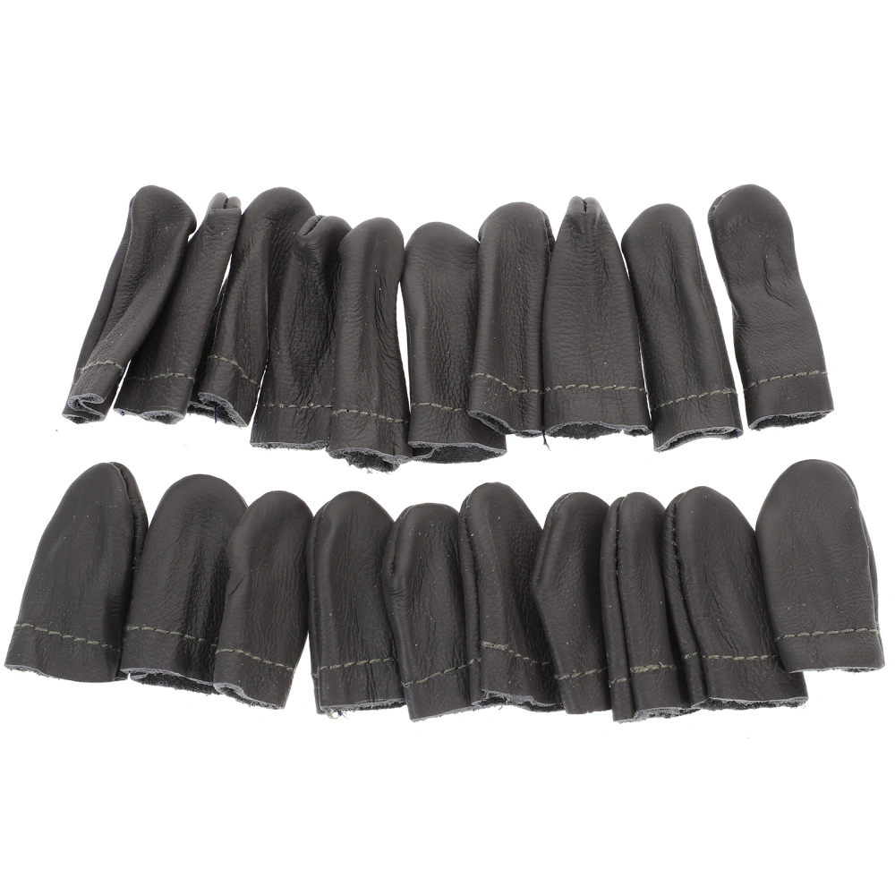 20Pcs Leather Thimble Finger Protectors Practical Finger Cots (Random Color)