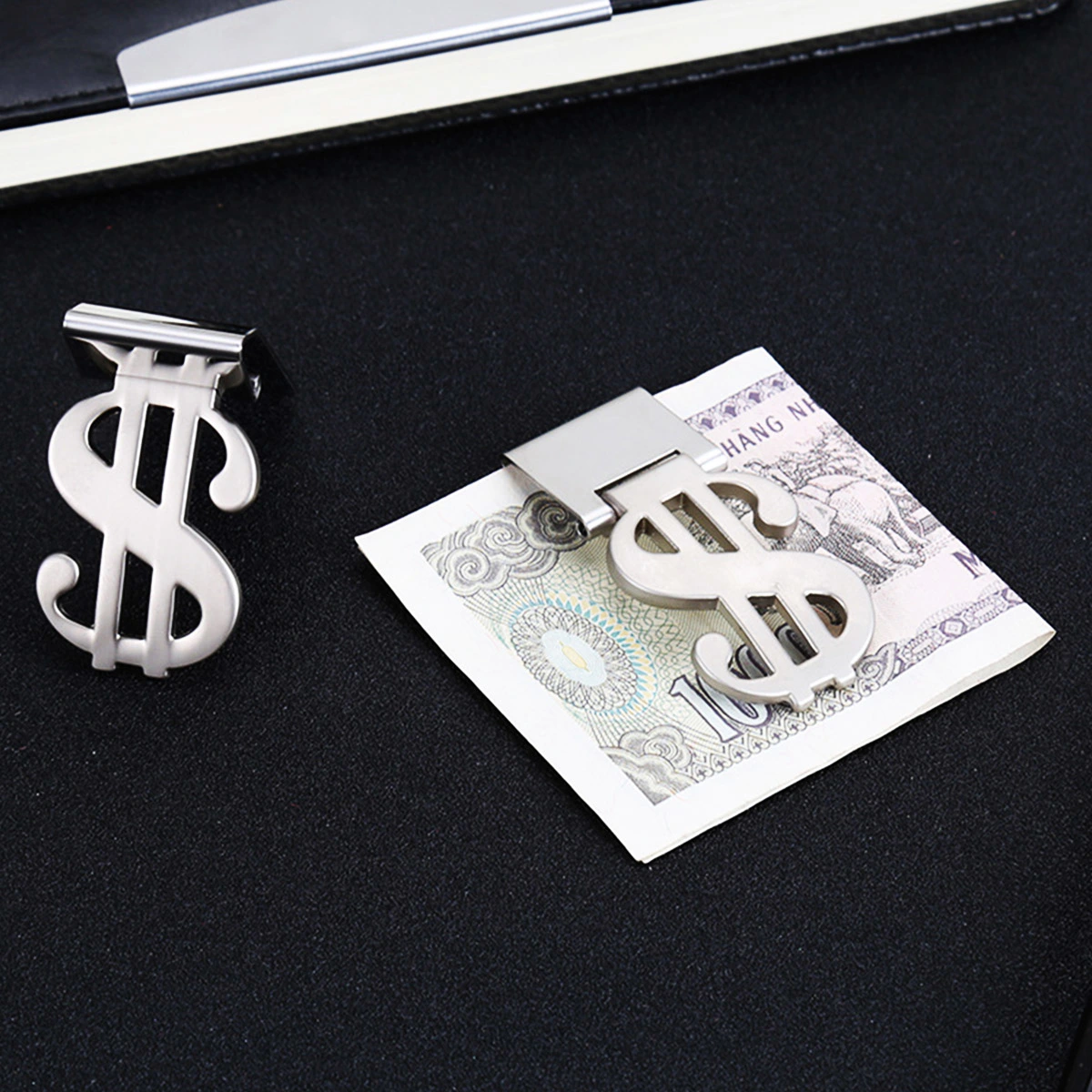 1pcs Metal Dollar Sign Shape Banknote Clips Mini Stainless Steel Money Wallet Clips Money Folder Credit Holder