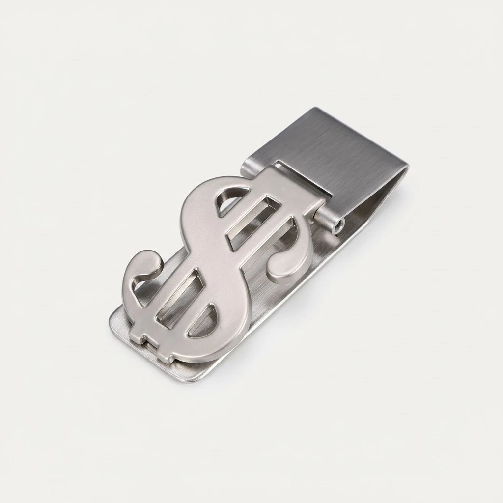 1pcs Metal Dollar Sign Shape Banknote Clips Mini Stainless Steel Money Wallet Clips Money Folder Credit Holder