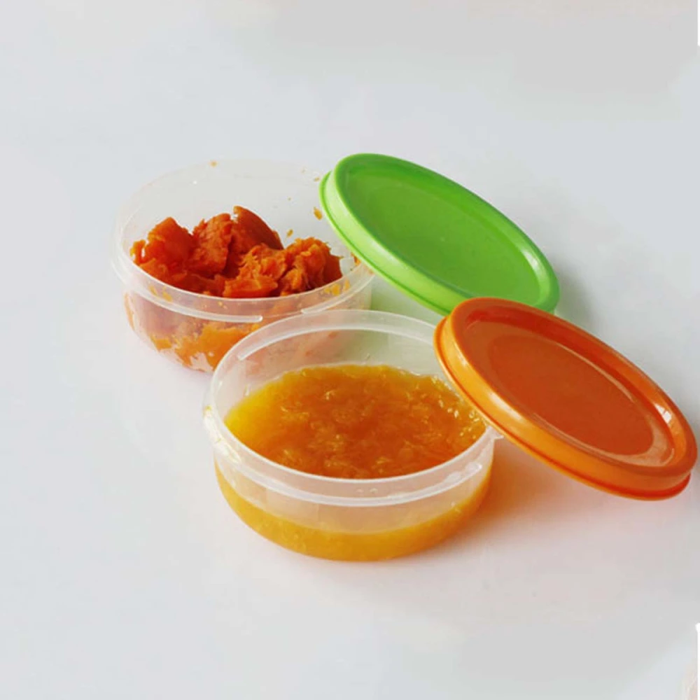 12 pcs Food Crisper Mini Storage Box Infant Microwave Oven Crisper for Baby Kids (Random Color 150m)