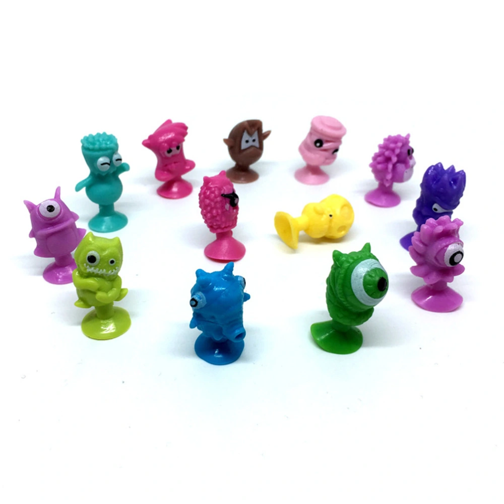 24PCS Cartoon Plastic Sucker Dolls Mini Sucker Animal Toy for Kids Children Toddlers (Random Pattern)