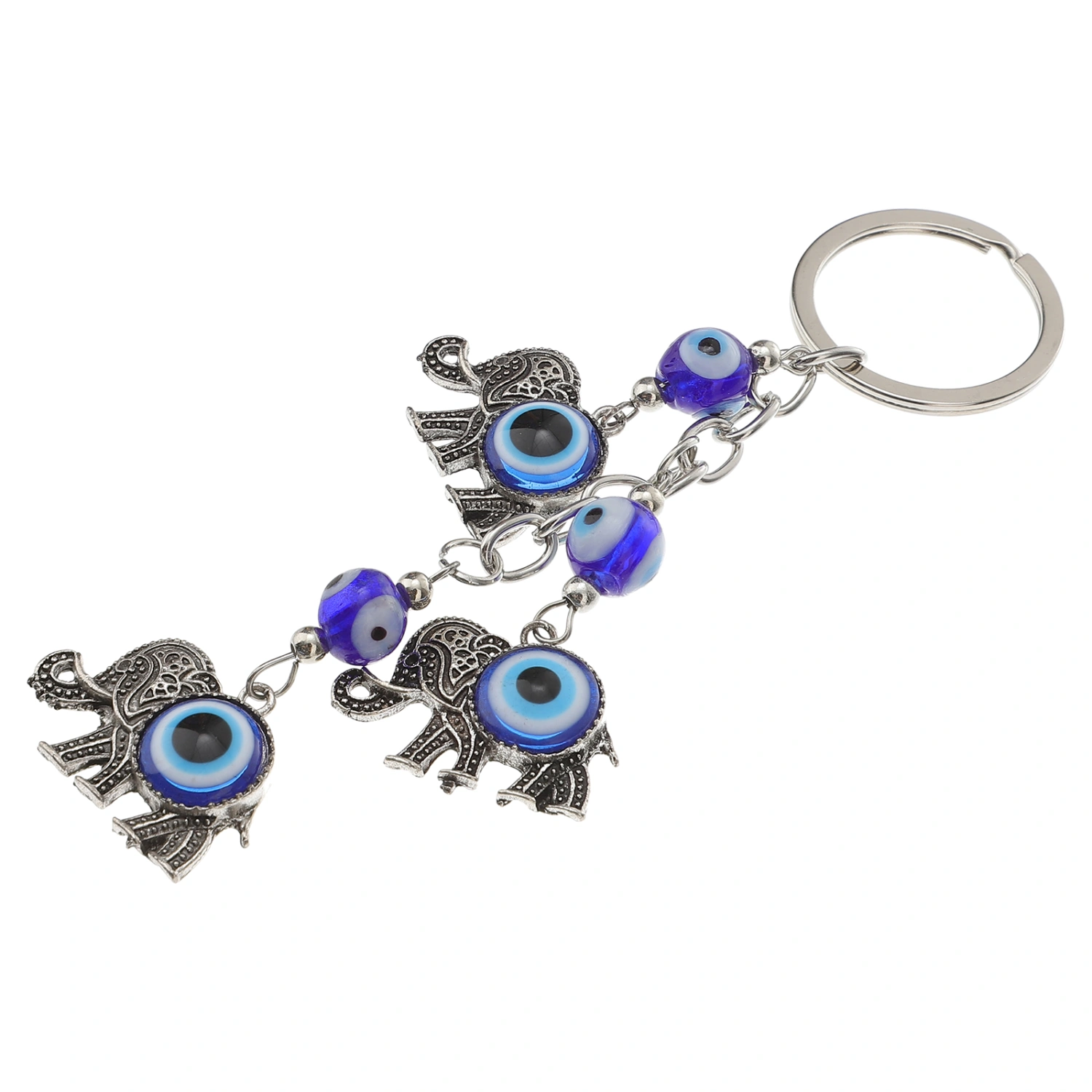 1Pc Car Key Ring Elephant Key Ring Blue Eye Bag Key Pendant Alloy Key Ring