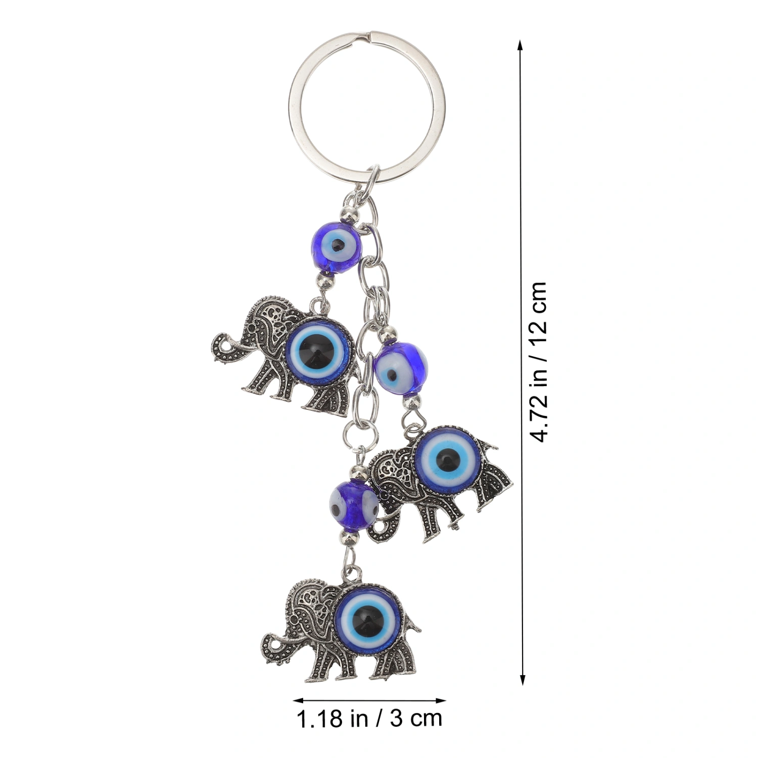 1Pc Car Key Ring Elephant Key Ring Blue Eye Bag Key Pendant Alloy Key Ring