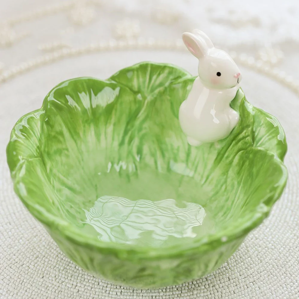 1pc Ceramic Children Bowl Delicate Rabbit Bowl Animal Modeling Tableware