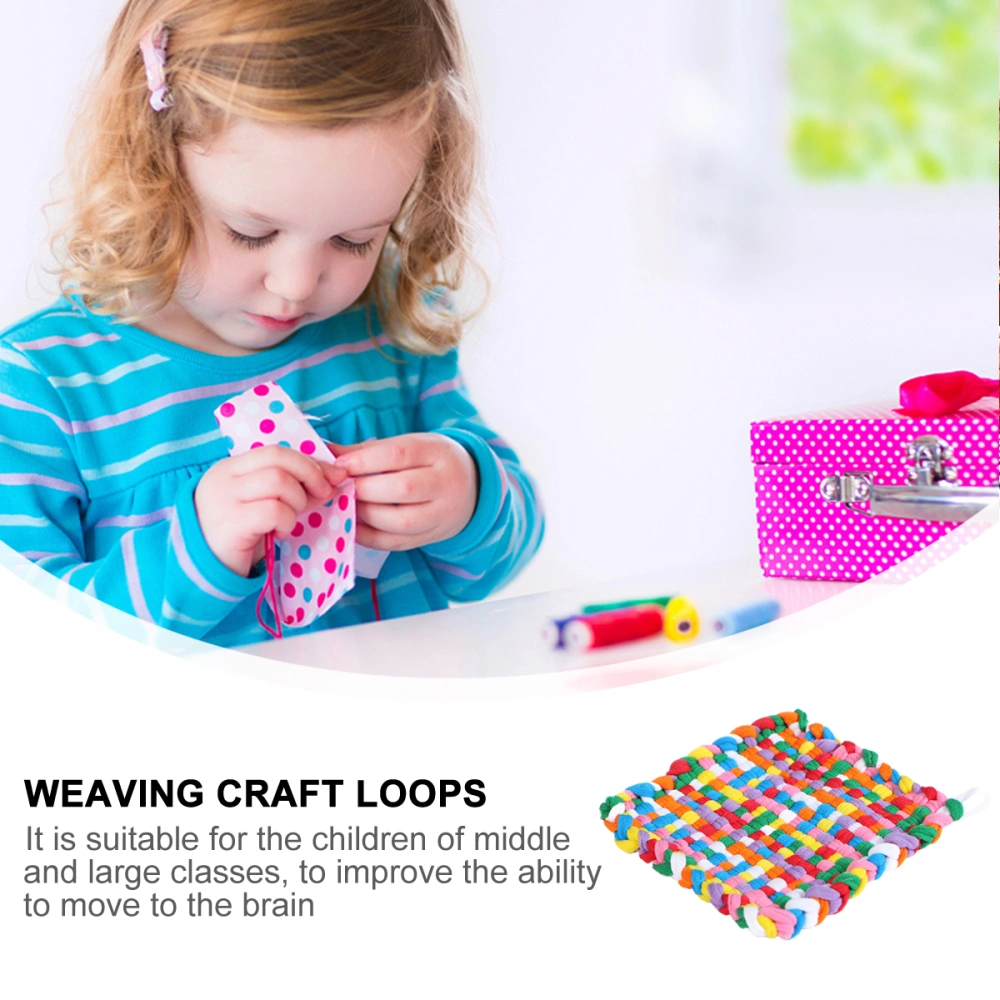 98pcs Kids Toy DIY Loom Potholder Loops Elastic Rope Weaving Craft Tools