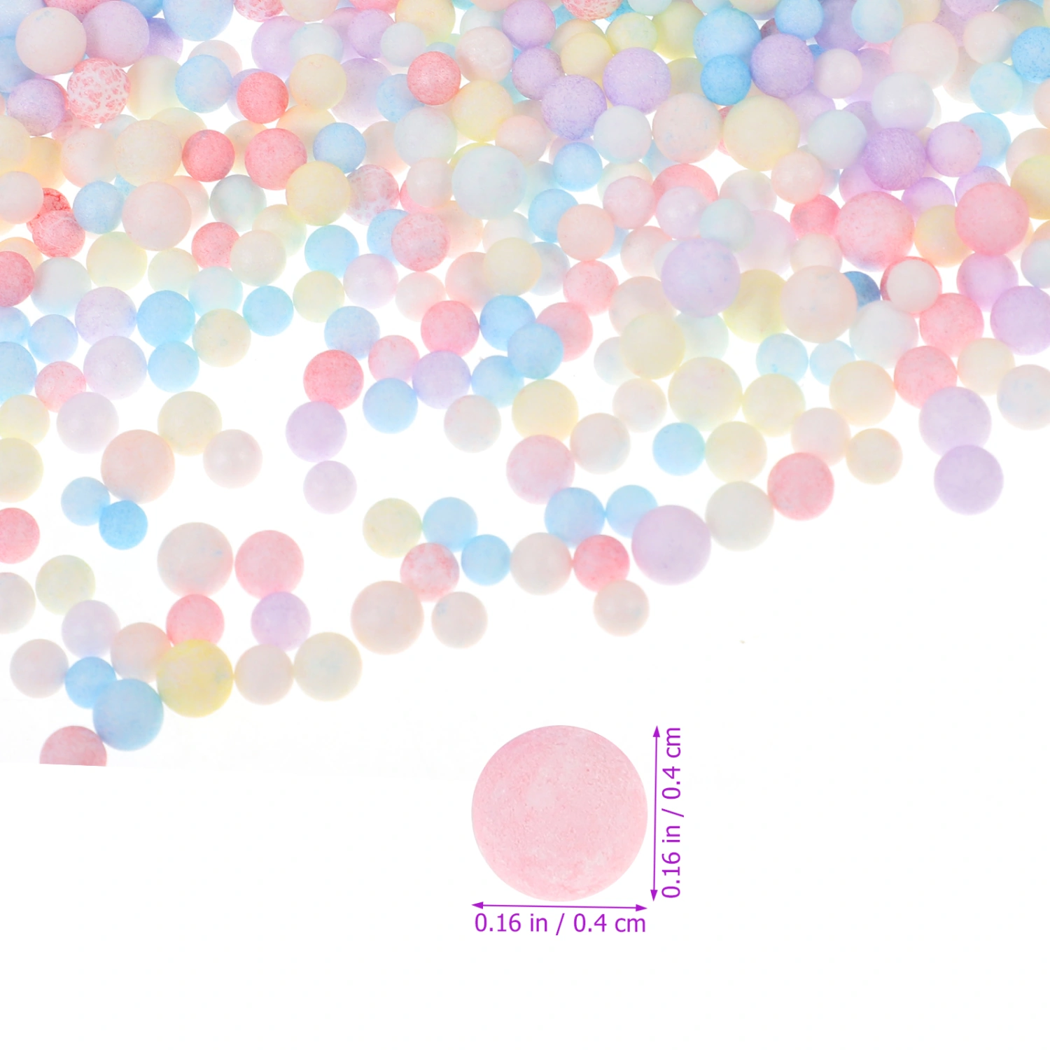 2 Packages DIY Filling Balls 4-6mm Modeling Beads Gift Box Stuffing Random Color