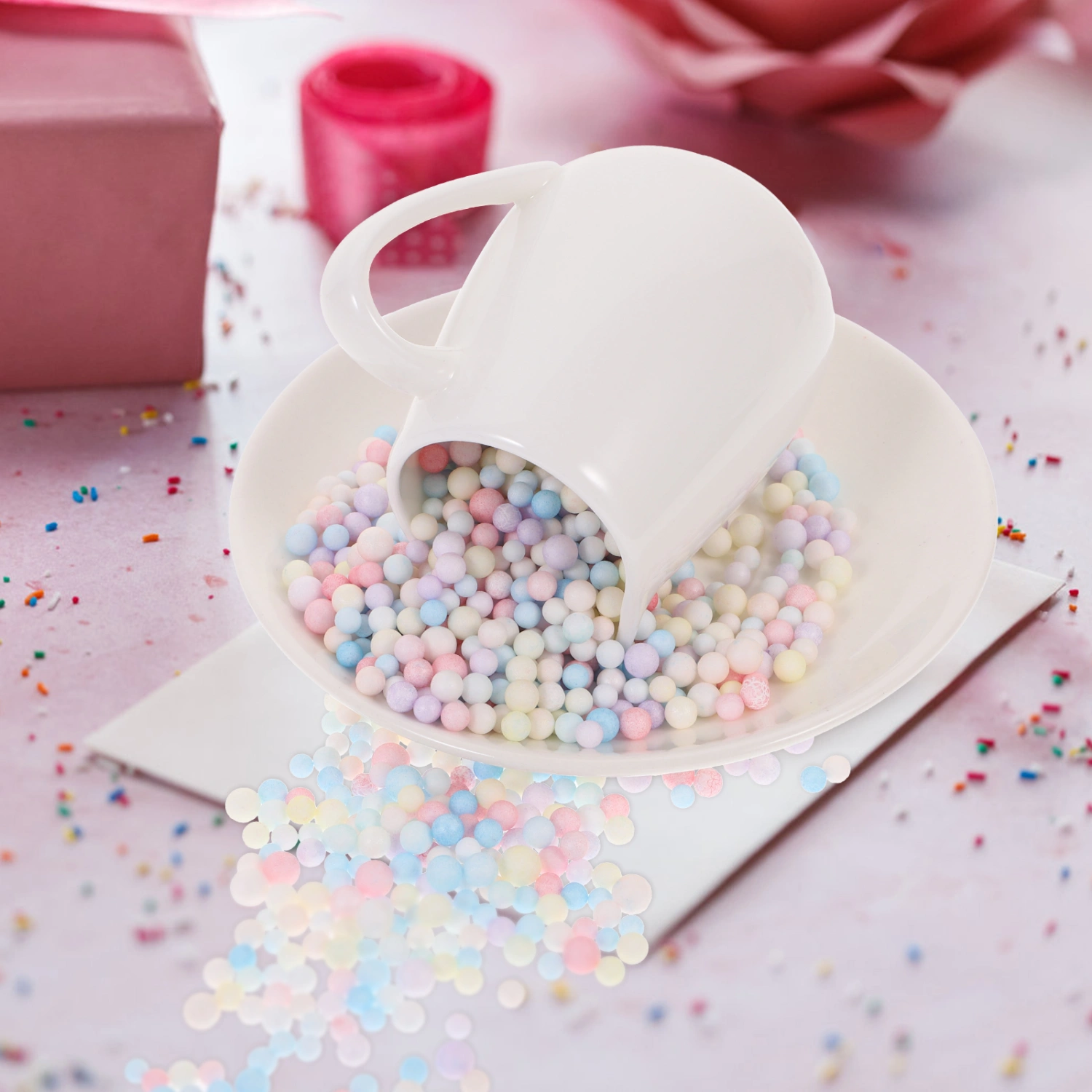 2 Packages DIY Filling Balls 4-6mm Modeling Beads Gift Box Stuffing Random Color