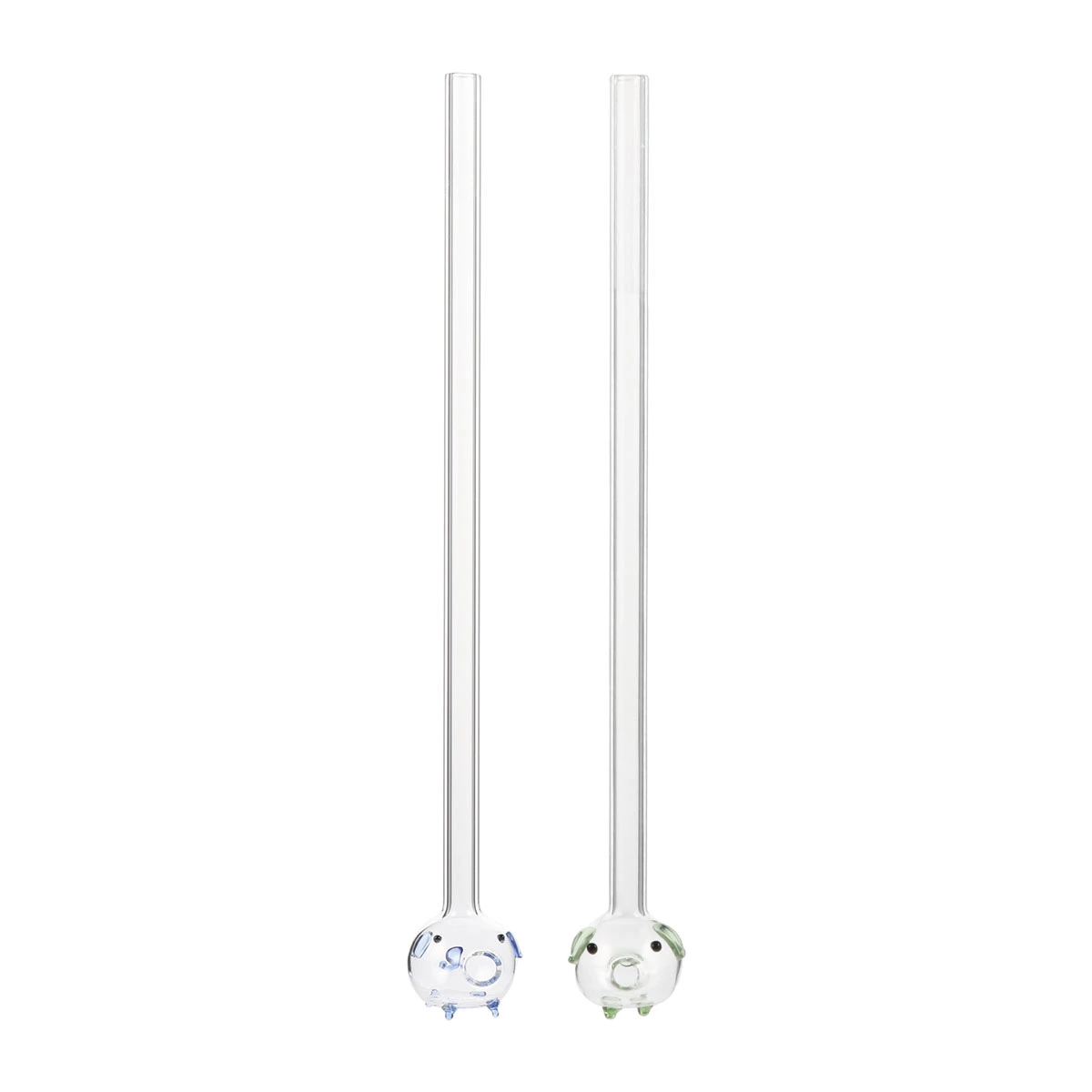 2Pcs Practical Glass Straw Heatproof Glass Straw Environment-friendly Supply
