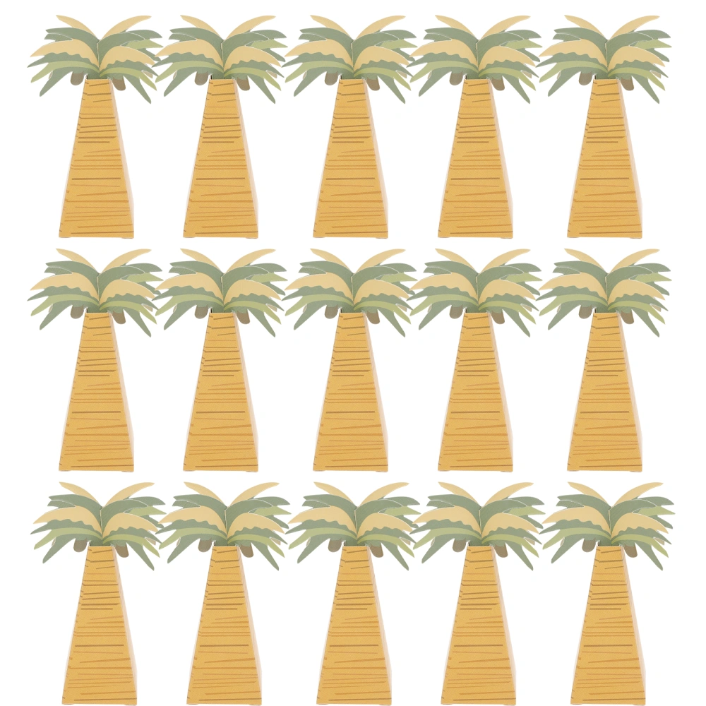 24pcs Palm Tree Candy Box Coconut Palm Tree Candy Wrapper Wedding Party Favor Box Baby Shower Birthday Gift Bag Wrapping Supplies(3.5x3.5x10cm(LxWxH))