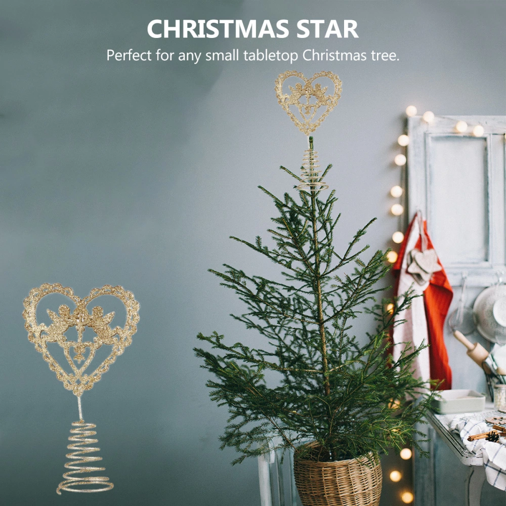 1Pc Christmas Tree Decoration Topper Star Tree Topper Tree Ornament (Golden)