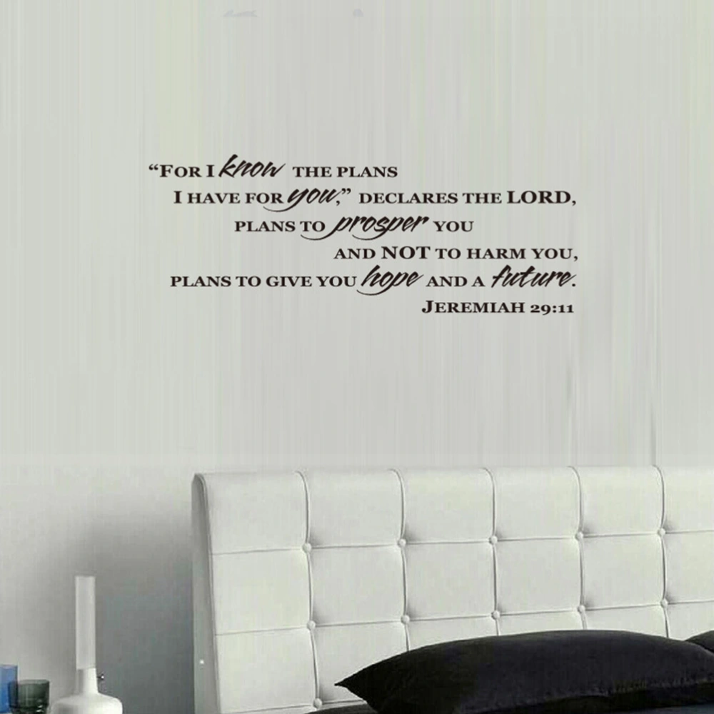 Jeremiah 29:11 for I Know The Plans for You Bible Verse Wall Decal Sticker