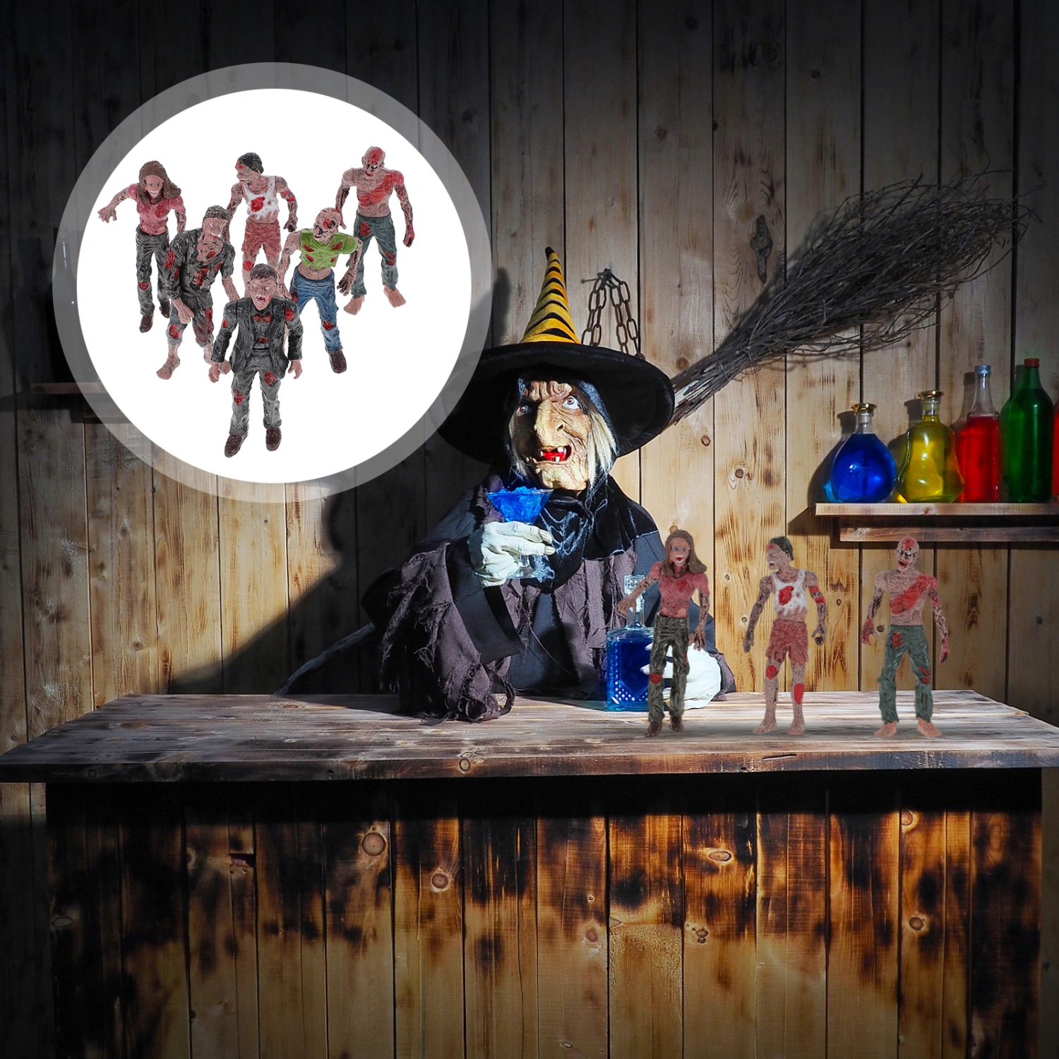 6 PCS Zombie Dolls Static Models Figures Toys for Boys