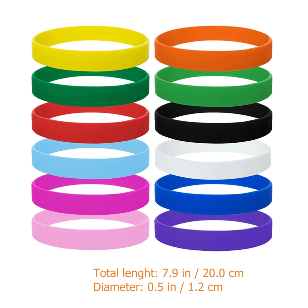 12Pcs Luminous Wristbands Silicone Bracelets Rubber Wristbands Kids Party Favors