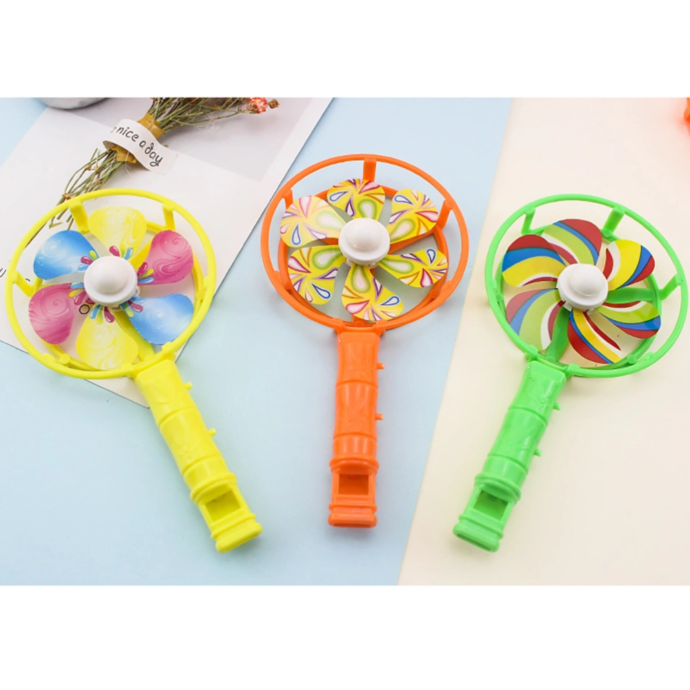 12pcs Whistle Toy Whistles Windmill Shape Whistles Toy Creative Novel for Kids Children (Random Color)