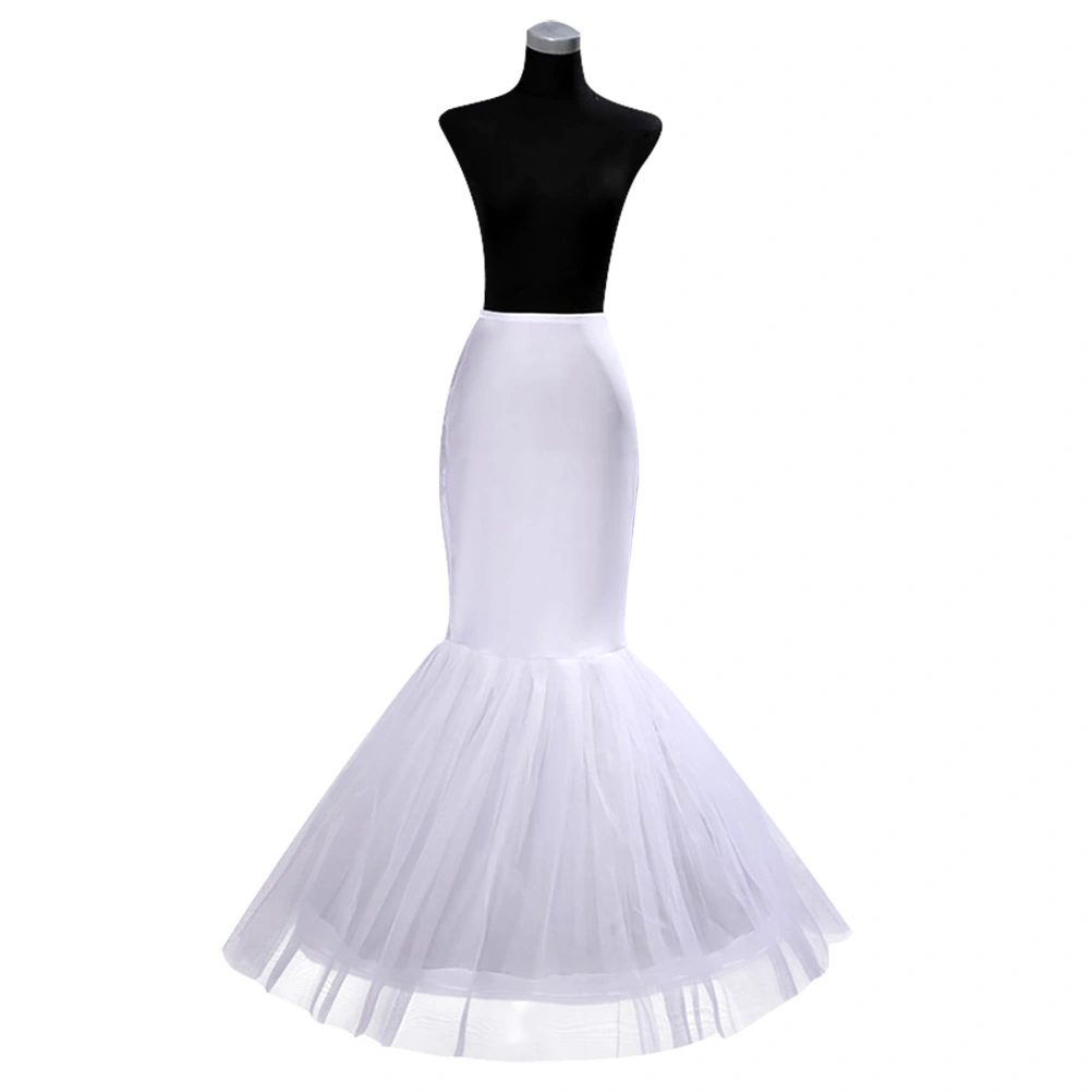 White Fishtail Mermaid Wedding Dress Bridal Petticoat Slips Underskirt(White, Free Size)