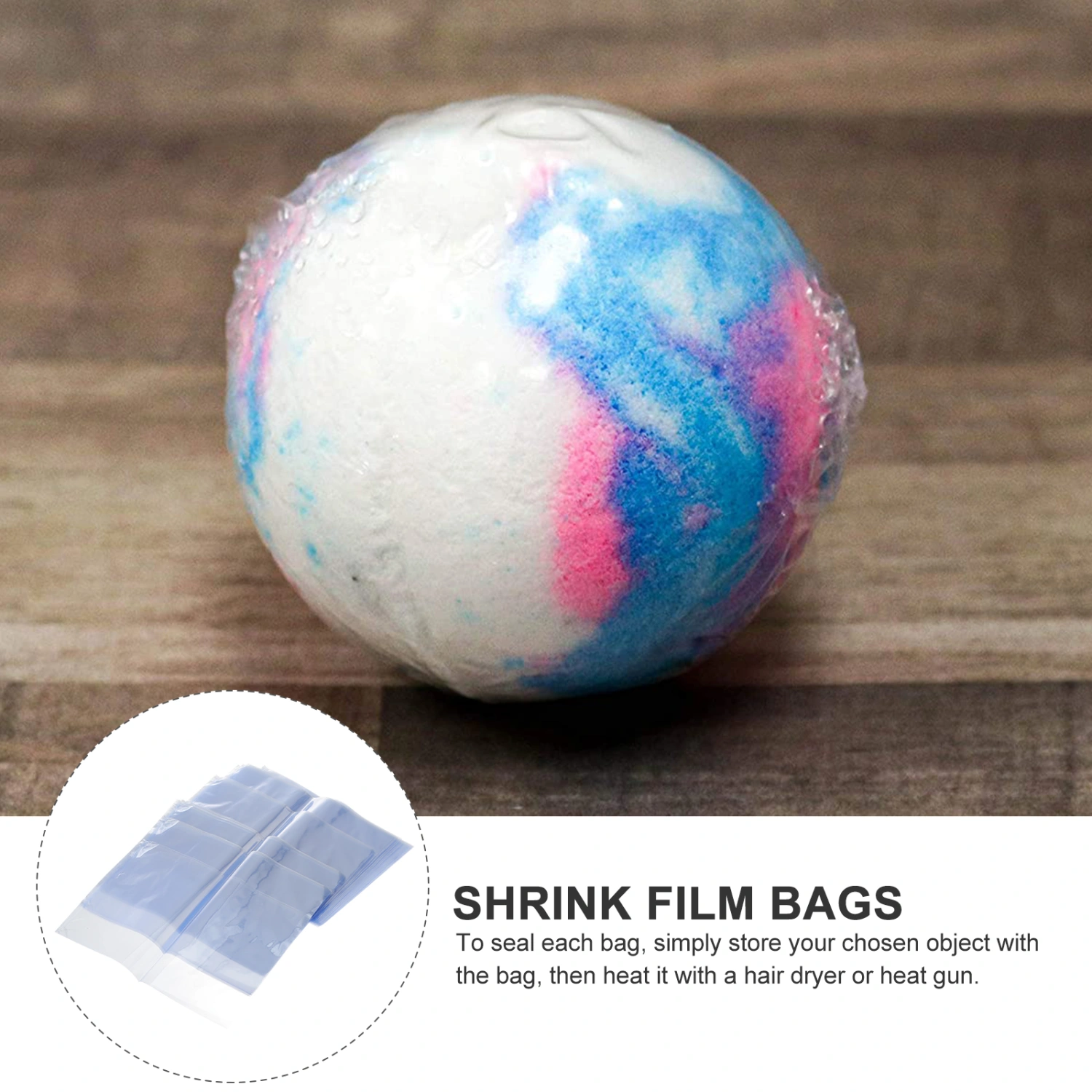 100 PCS PVC Shrink Wrap Bags for Soaps Bottles Bath Bombs Packaging Gift Baskets (10 x 15cm)