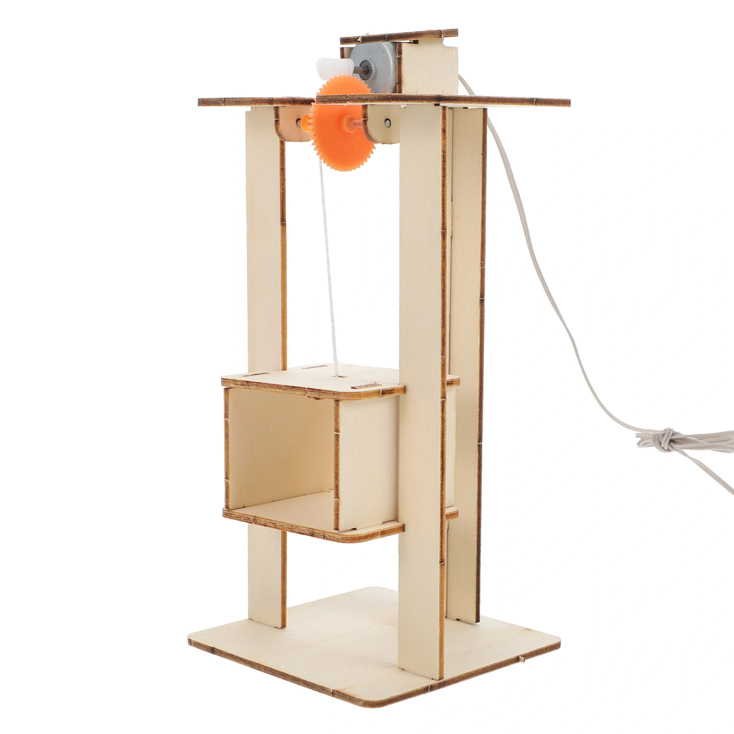 Handwork Elevator Model Toy Diy Elevator Toy Physical Equipment Crane Lifts Elevator Model Educational Lift Toy (Without Battery)