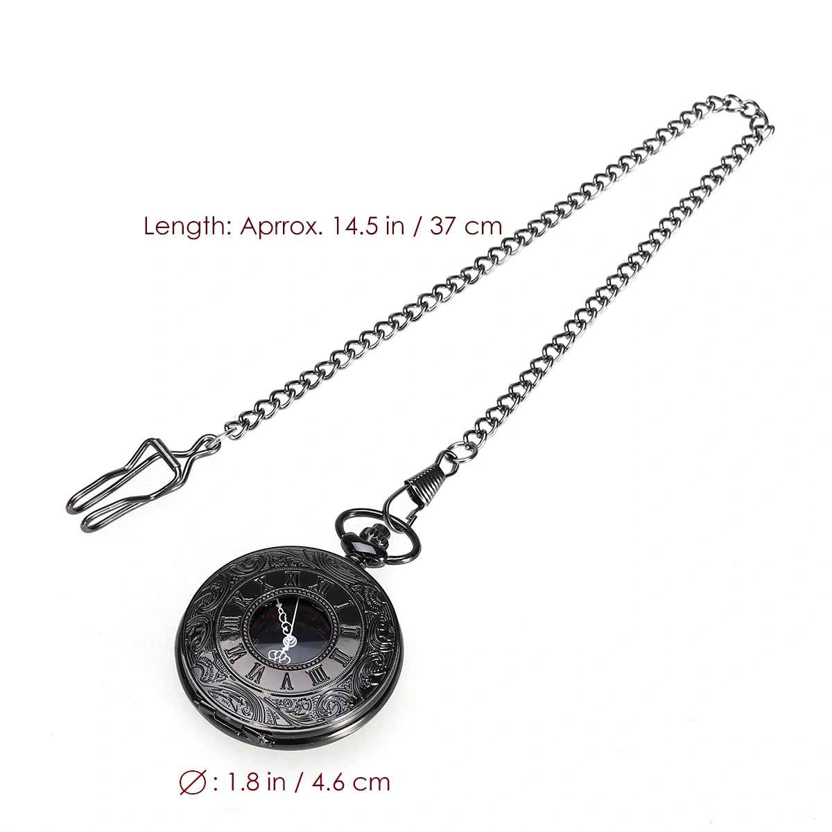 NICERIO Pocket Watch Roman Pattern Steampunk Retro Vintage Quartz Roman Numerals Pocket Watch (Black)