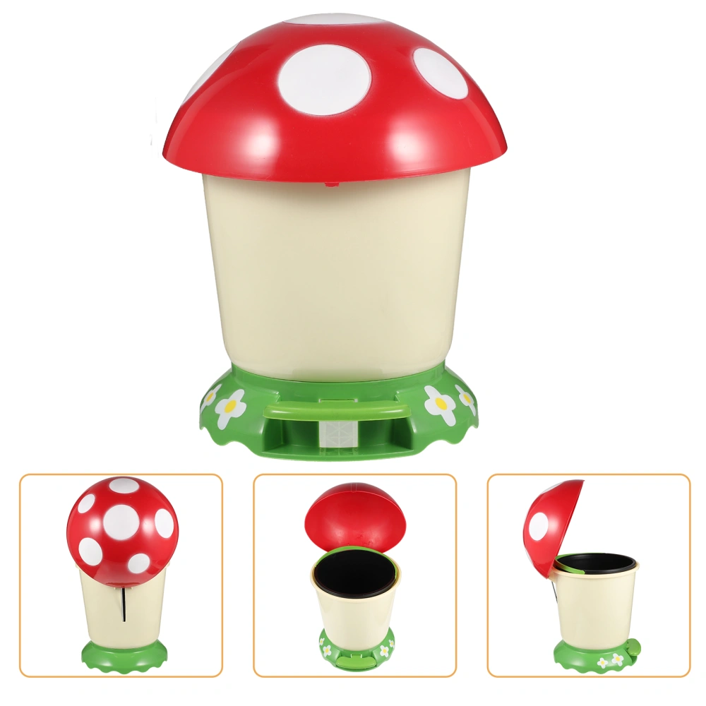 Mushroom Trash Can Office Wastebasket Toilet Waste Paper Basket Pedal Bedroom Trash Can