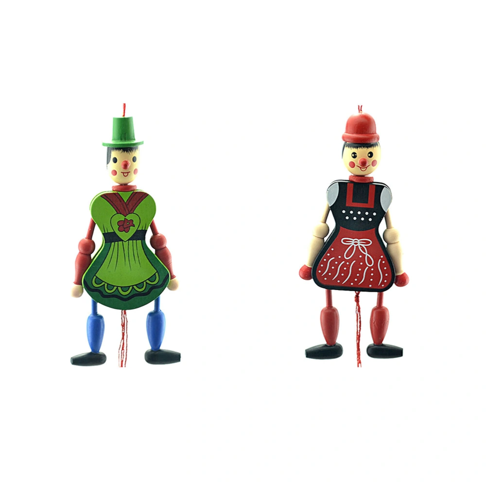 4pcs Wood Puppet Doll Toys Margaretha Reichardt Wooden Toys Wooden Hanging Puppet Toys (Random Style)