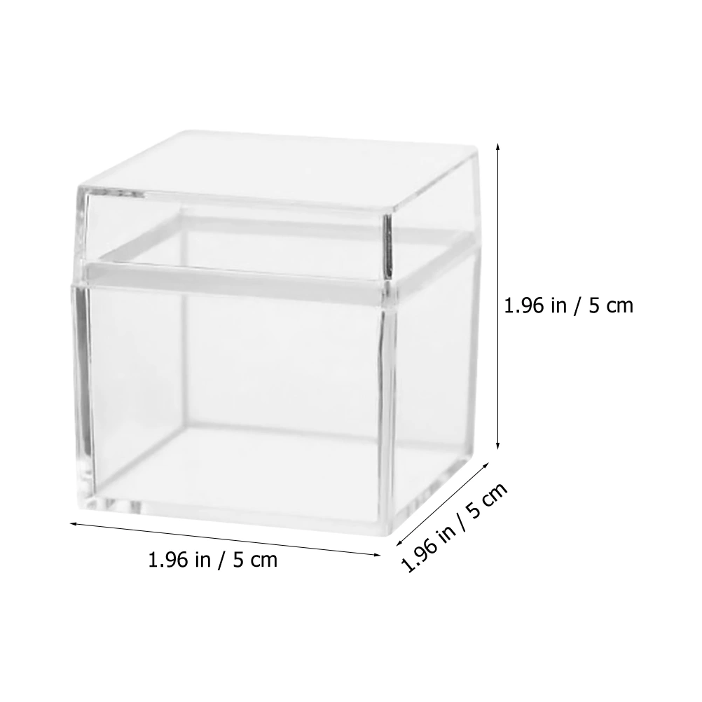 12pcs Square Candy Boxes Candy Cases Clear Candy Holders Candy Packing Boxes