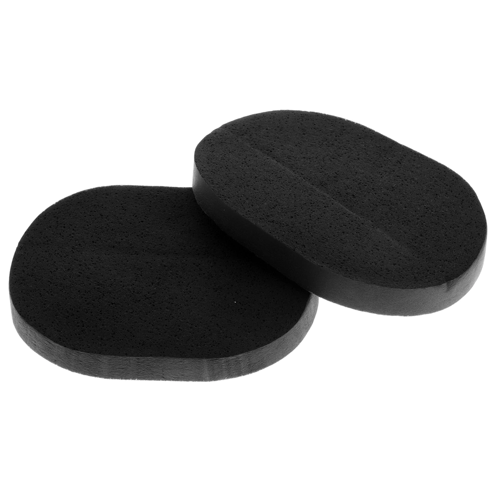 2pcs Black Facial Cleaning Sponge with Actived Bamboo Charcoal for Skin Cleansing Exfoliating