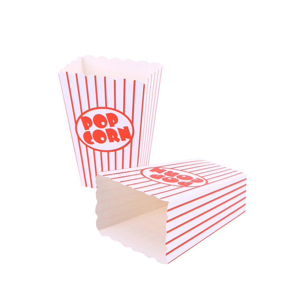 10pcs Stripes Paper Popcorn Boxes Disposable Containers Tableware Baby Shower Birthday Party Supplies for Home Shop